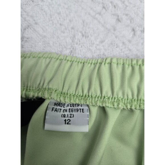Alia Womens Elastic Waist Light Green Pull-On Pants - Picture 4 of 6